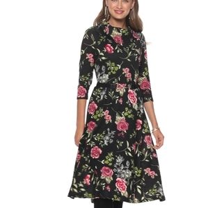 Elle Belted Lined Midi Dress XL